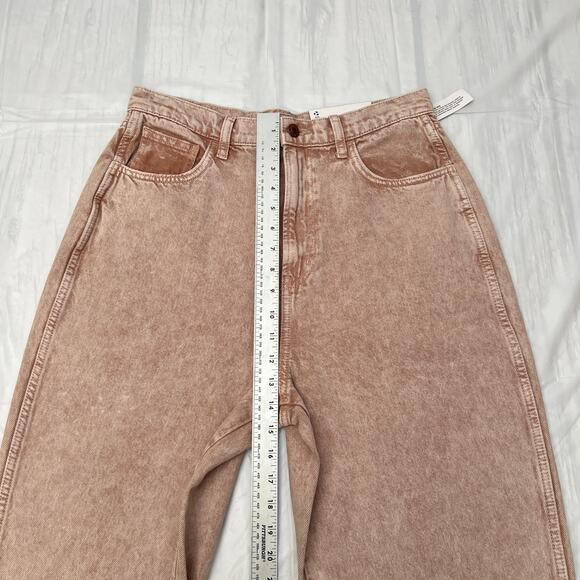 Arizona Pinched Waist Baggy Jeans Tapered leg Washed Khaki size 13 - Picture 5 of 13